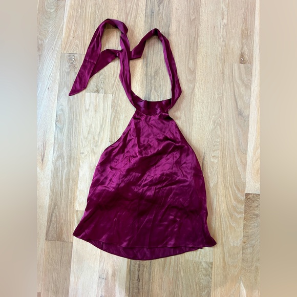 Cami satin wine colored halter purchased from Neiman Marcus - Picture 1 of 3